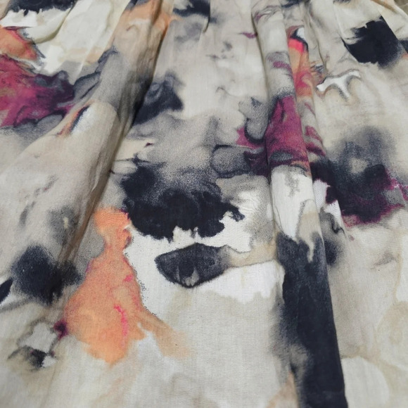 NEW YORK & COMPANY 100% Cotton Smocked Waist Tie Dye Circle Skirt, Lined, M - Picture 8 of 15